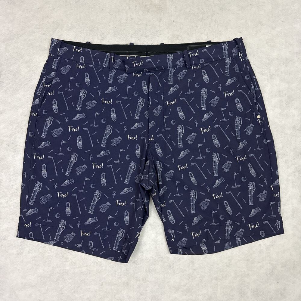 RLX Ralph Lauren Golf Shorts Mens 38 Navy Fore Print 9 Inch Performance Stretch - Picture 3 of 11